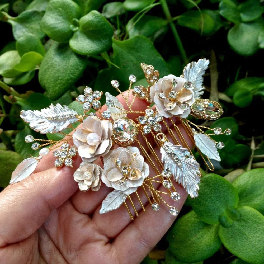 Cheryl Boho Gold Bridal Hair Comb