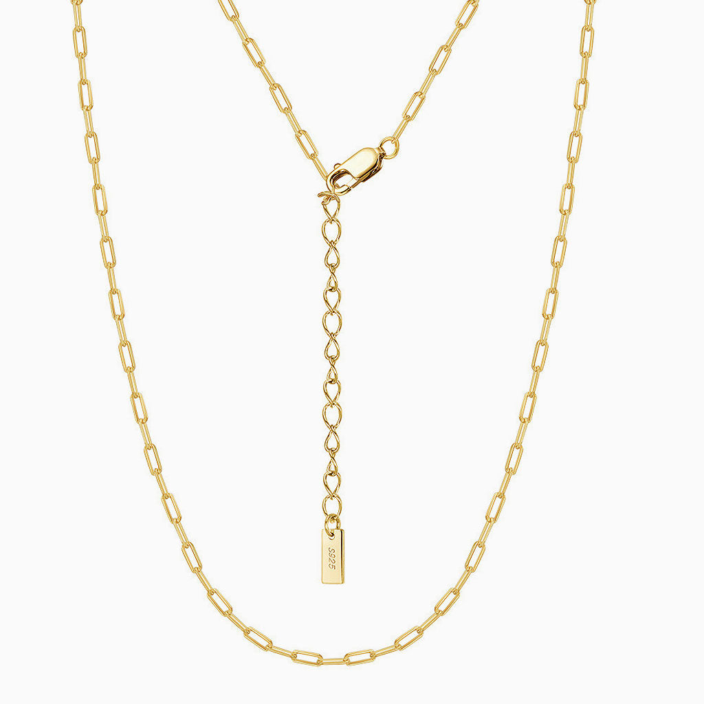 Sterling Silver Polished 4Mm Link Chain Necklace Gold / 14 -16’’