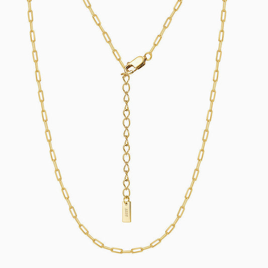 Sterling Silver Polished 4Mm Link Chain Necklace Gold / 14 -16’’