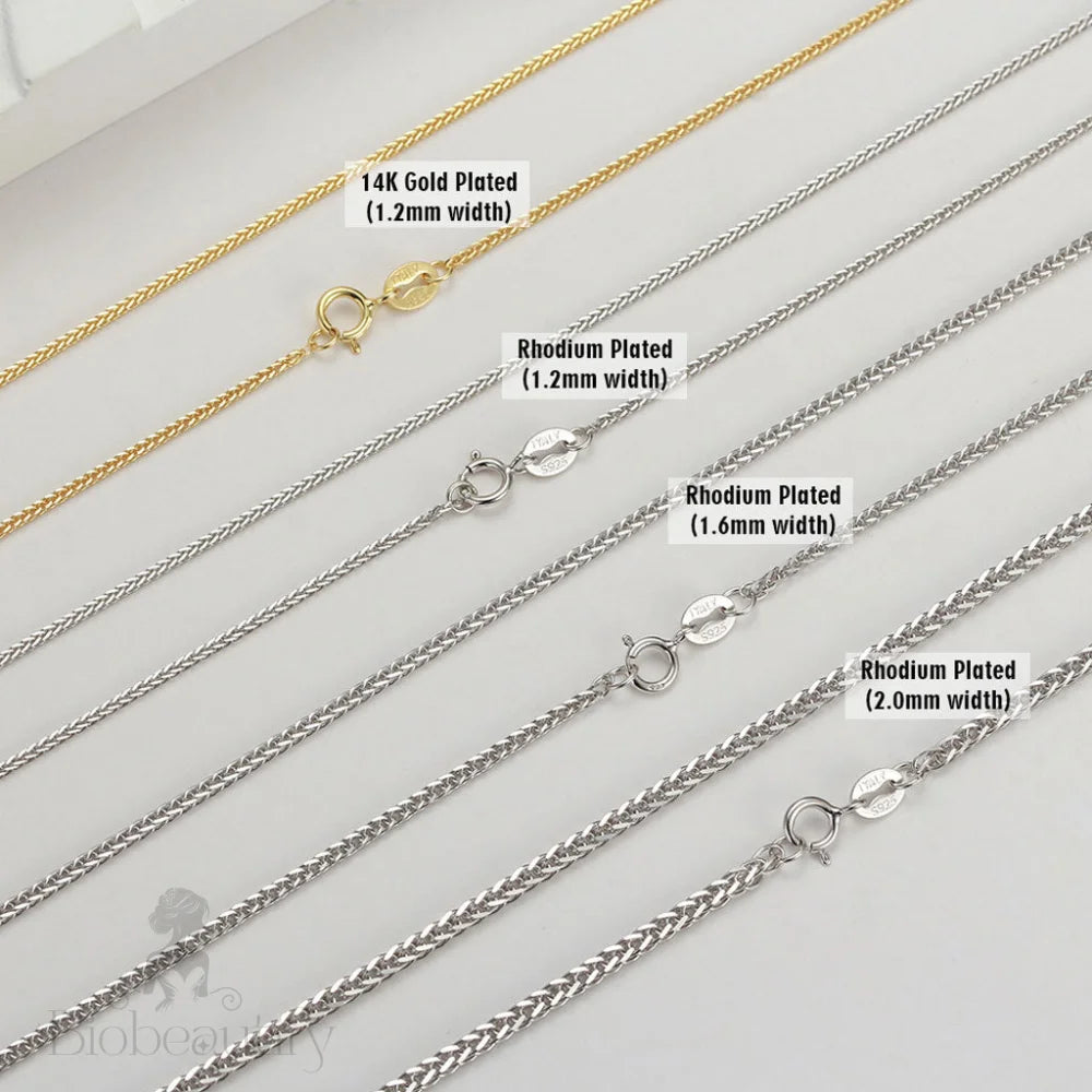 Chic Sterling Silver 1.2Mm Wheat Chain Necklace