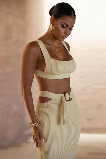 City Chic Stylish Belt Dress Set