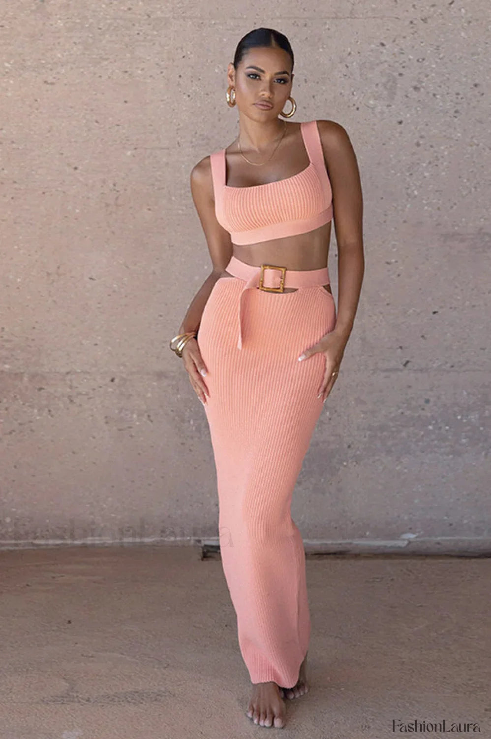 City Chic Stylish Belt Dress Set