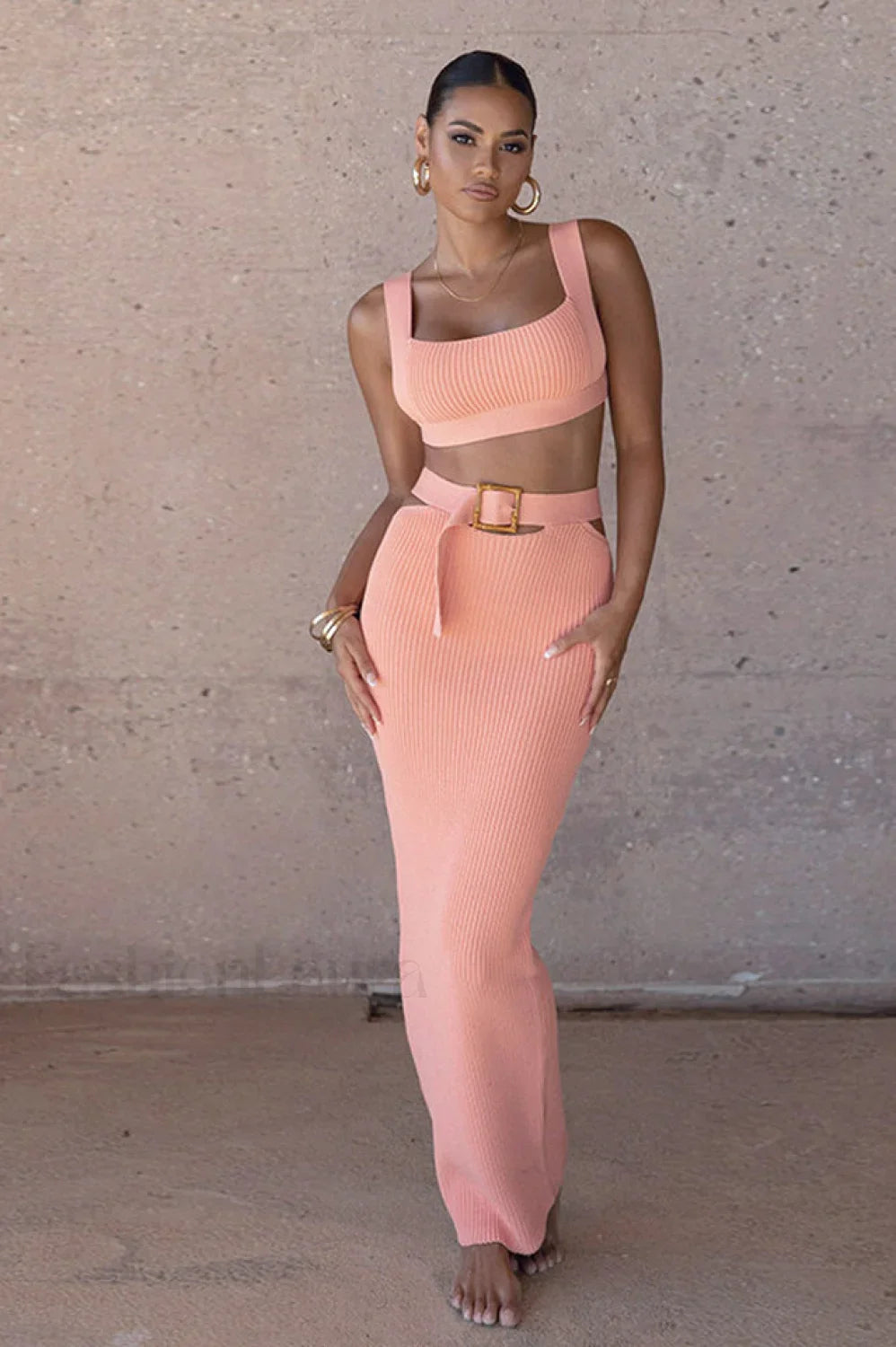 City Chic Stylish Belt Dress Set