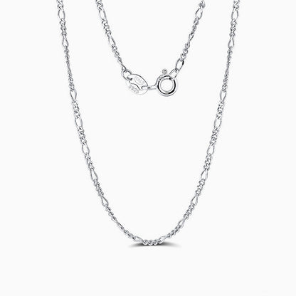 Sterling Silver Polished Figaro Chain Necklace / 16’’