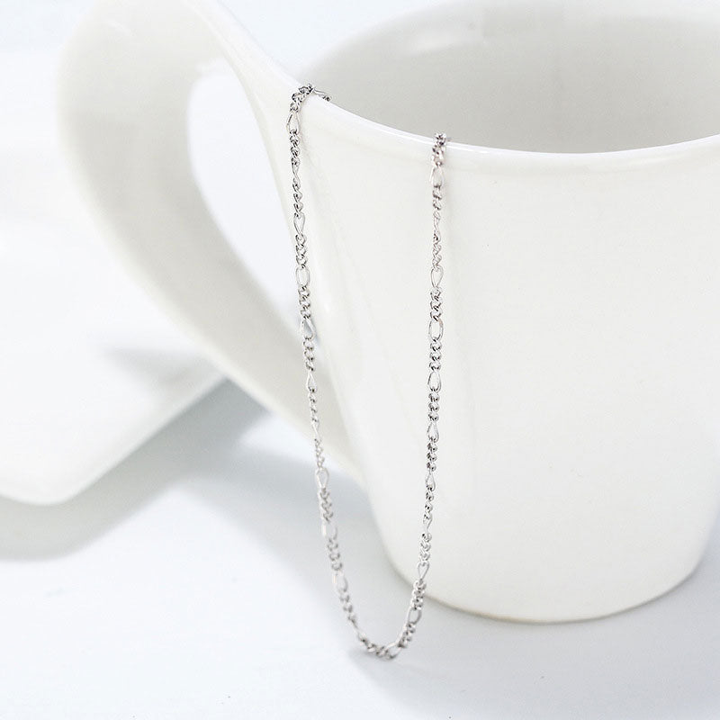 Sterling Silver Polished Figaro Chain Necklace