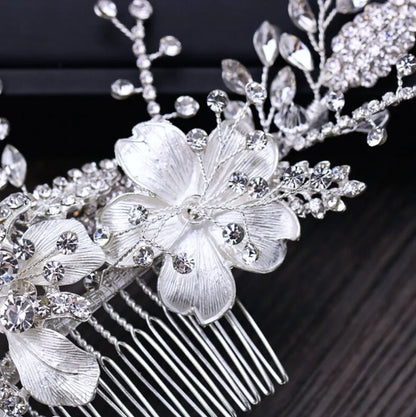 Claudia Crystal Hair Comb For Brides - Gold And Silver Options