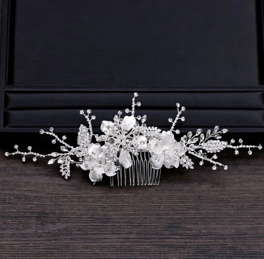 Claudia Crystal Hair Comb For Brides - Gold And Silver Options