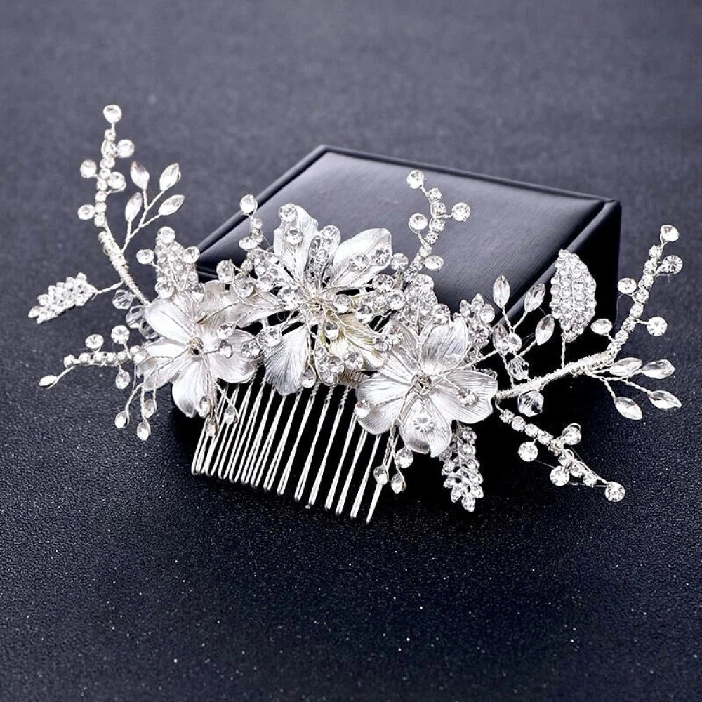 Claudia Crystal Hair Comb For Brides - Gold And Silver Options