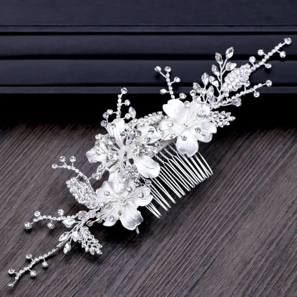 Claudia Crystal Hair Comb For Brides - Gold And Silver Options