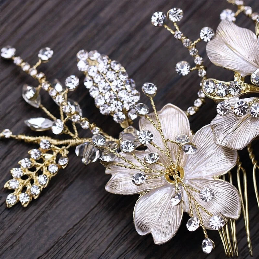 Claudia Crystal Hair Comb For Brides - Gold And Silver Options