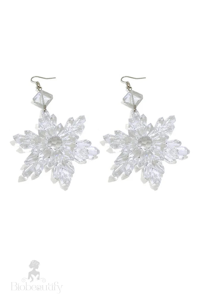 Clear Snowflake Earrings