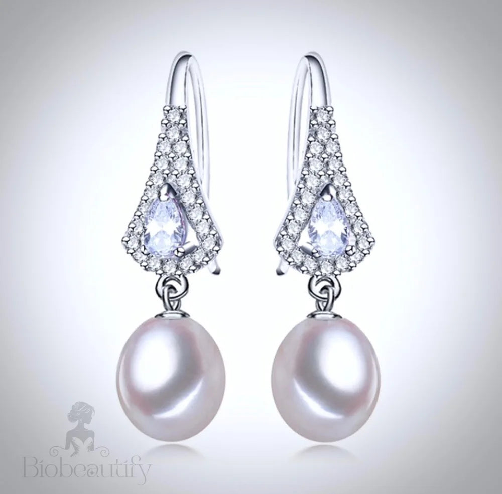 Colleen Freshwater Pearl Sterling Silver Bridal Earrings