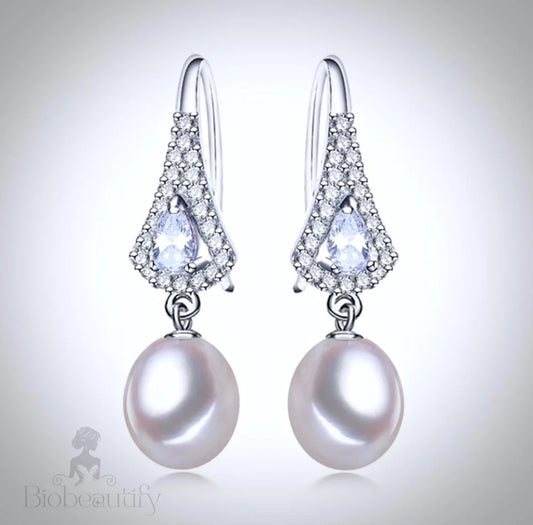 Colleen Freshwater Pearl Sterling Silver Bridal Earrings