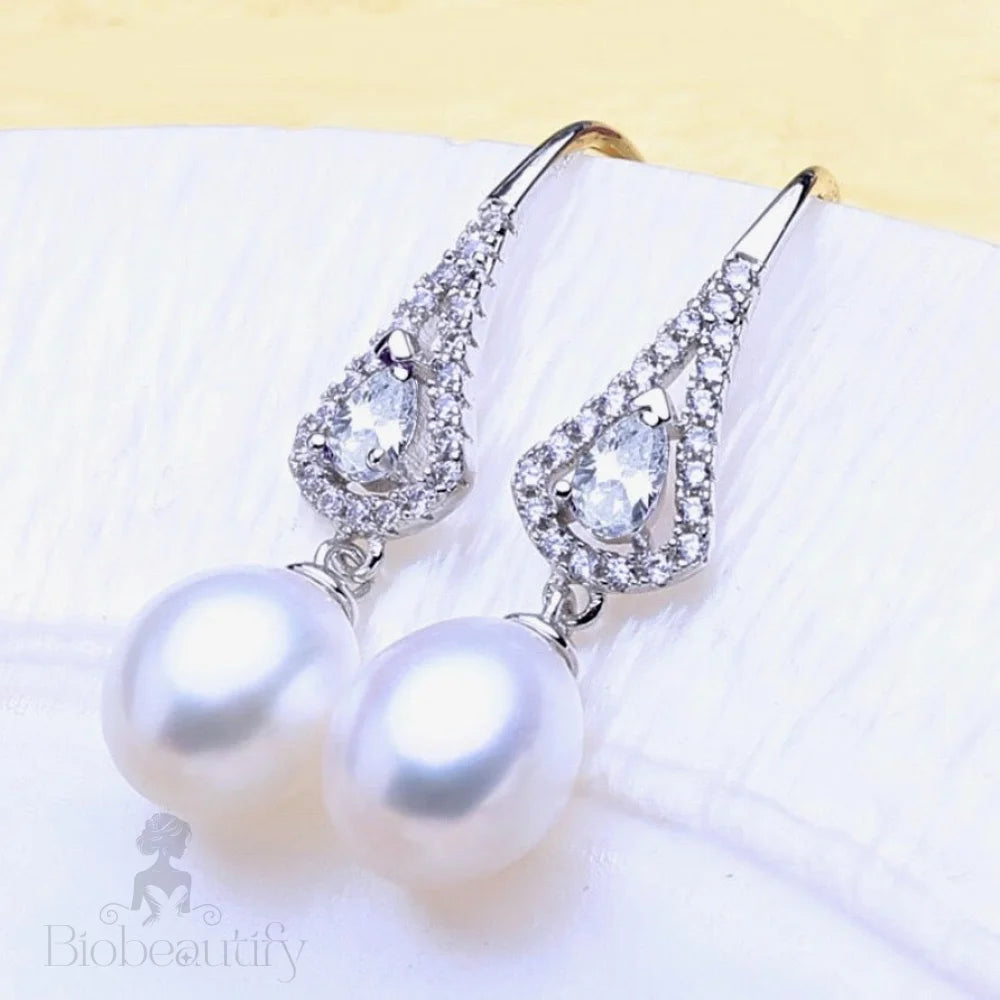 Colleen Freshwater Pearl Sterling Silver Bridal Earrings