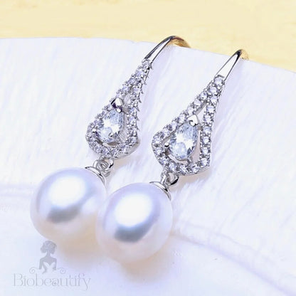 Colleen Freshwater Pearl Sterling Silver Bridal Earrings