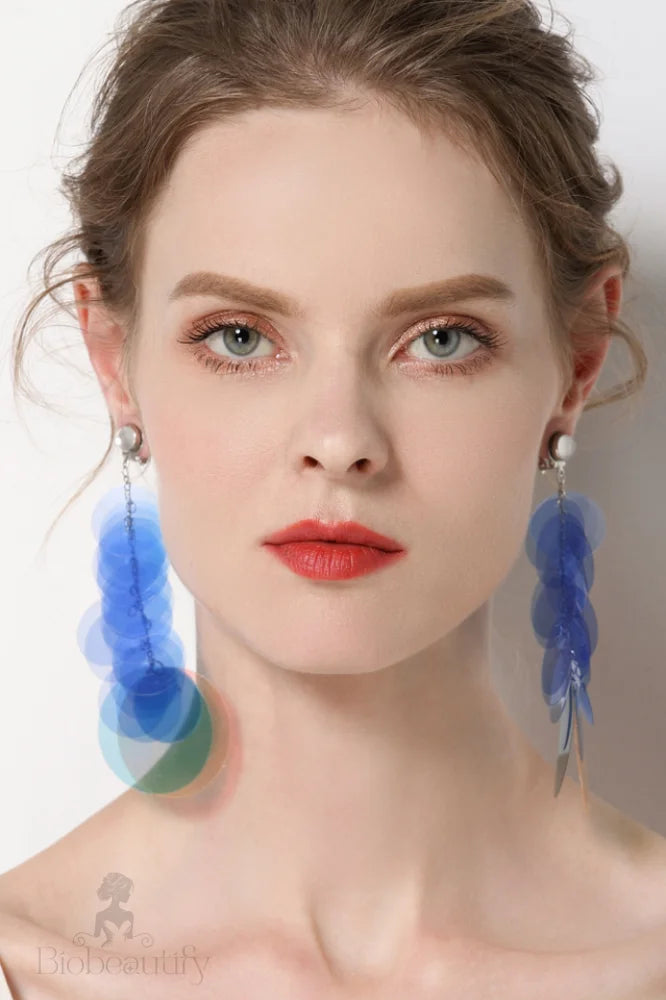 Colorful Sequin Jelly Earrings Blue