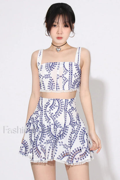 Cora Crop Top Charming + Skirt Set