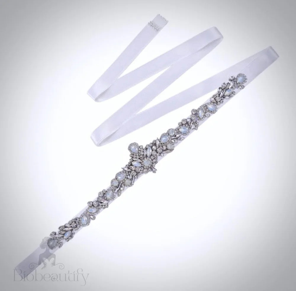 Corsica Swarovski Opal Bridal Sash/Belt