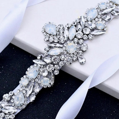 Wedding Accessories - Swarovski Opal Bridal Belt/Sash