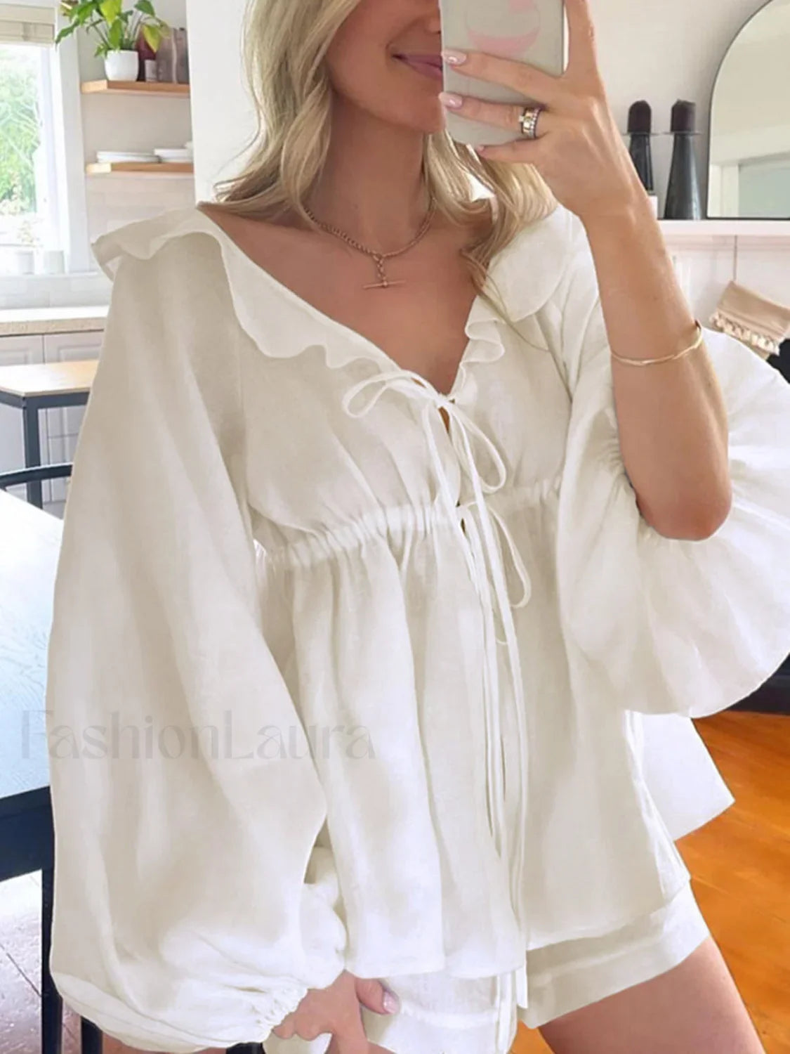 Cotton & Linen Cowgirl Melody Two Piece Shorts Set Short Sets