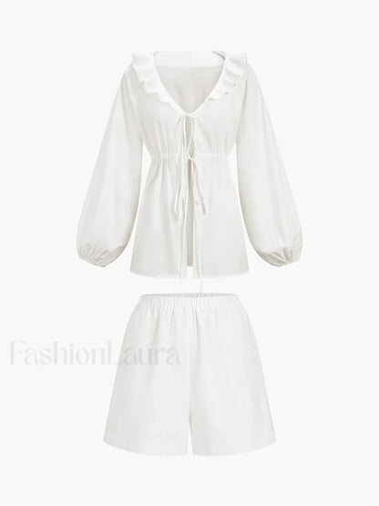 Cotton & Linen Cowgirl Melody Two Piece Shorts Set Short Sets
