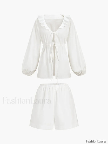 Cotton & Linen Cowgirl Melody Two Piece Shorts Set Short Sets