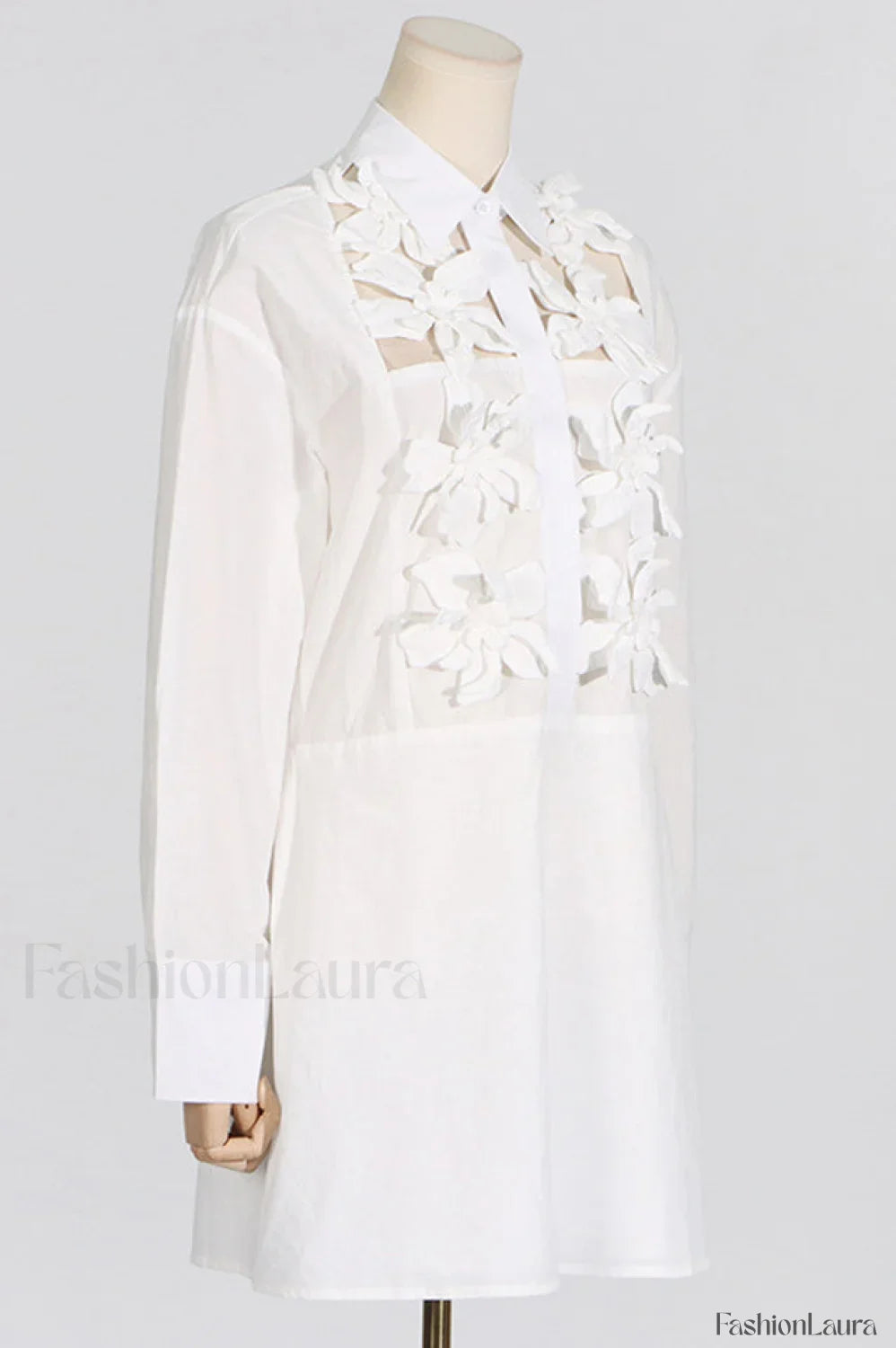 Cotton Poplin 3D Charming Flower Short Dress