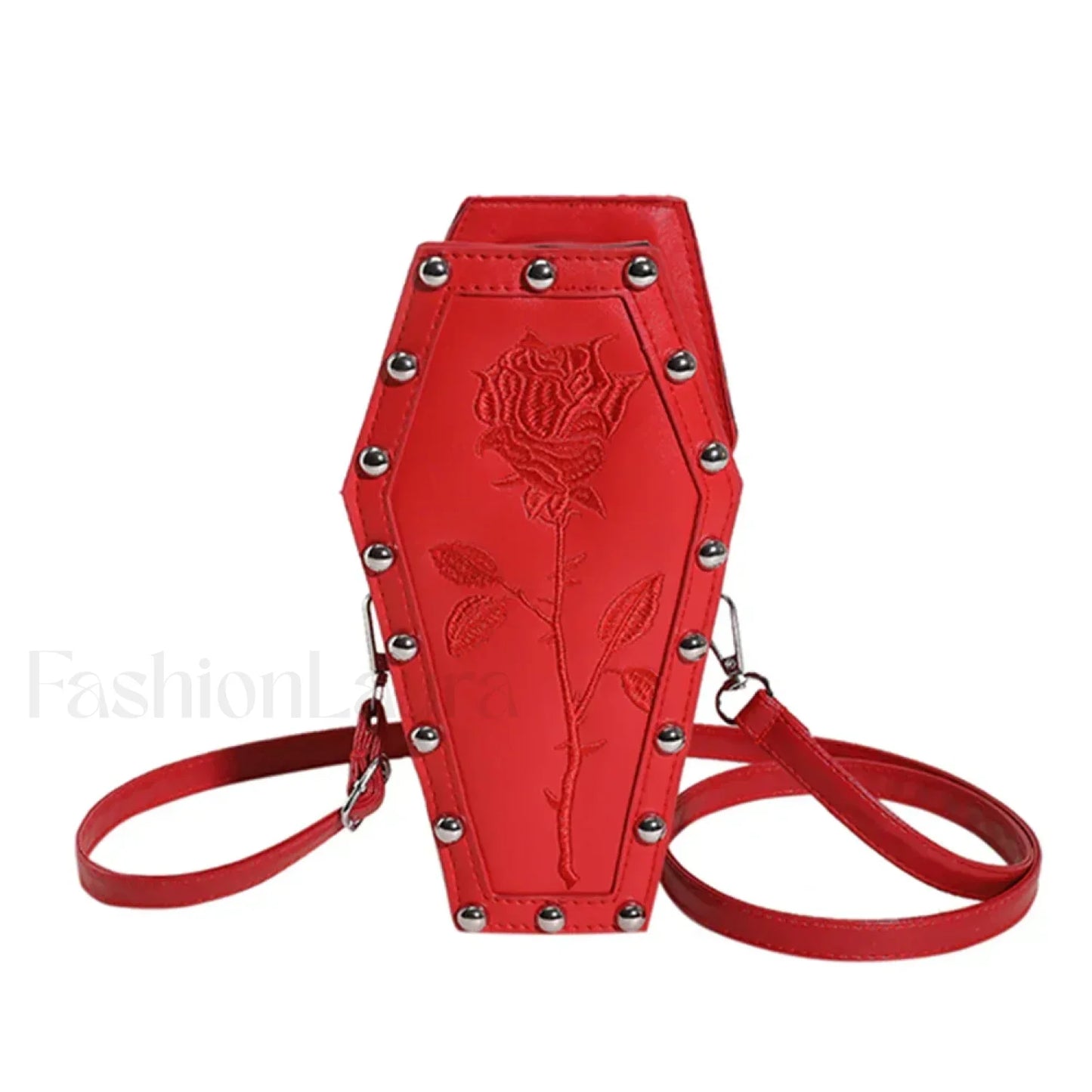 Creative PU Coffin Shape Embroidery Phone Office Travel Bag