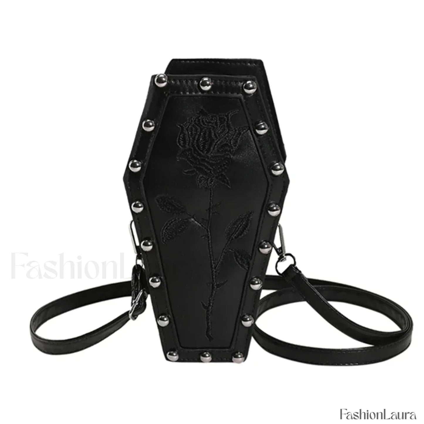 Creative PU Coffin Shape Embroidery Phone Office Travel Bag