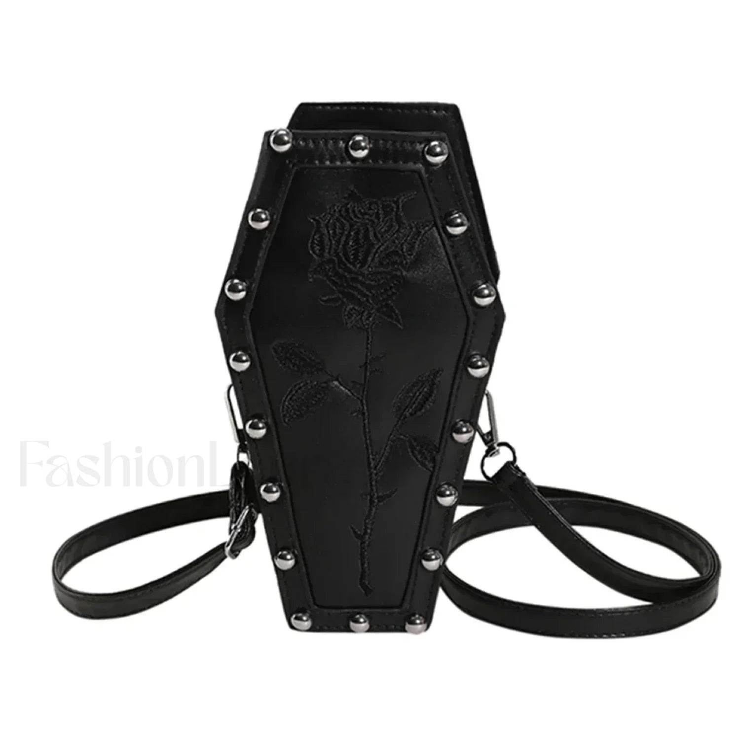 Creative PU Coffin Shape Embroidery Phone Office Travel Bag