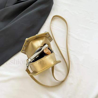 Creative PU Coffin Shape Embroidery Phone Office Travel Bag