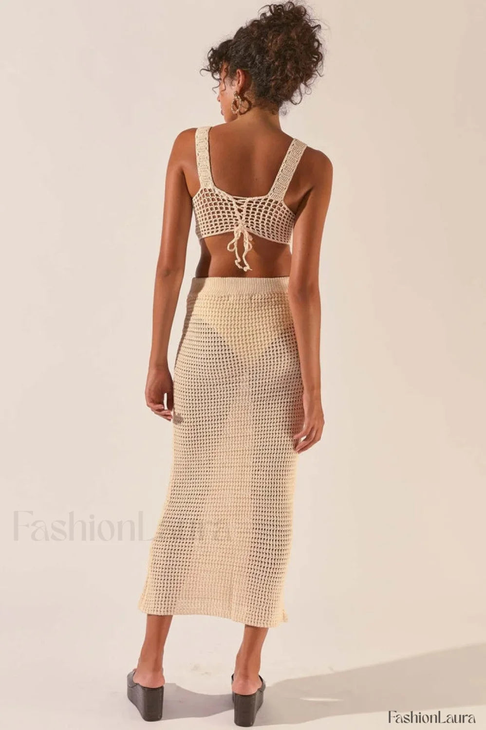 Crochet Midi Top Charming + Skirt Set