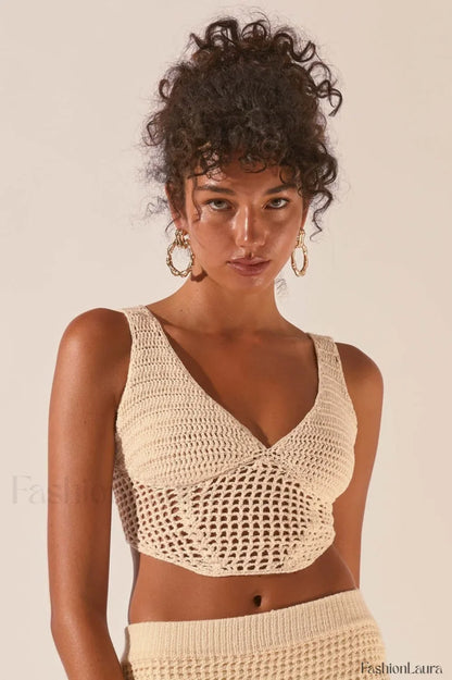 Crochet Midi Top Charming + Skirt Set