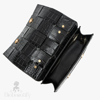 Crocodile Texture Crossbody Bag