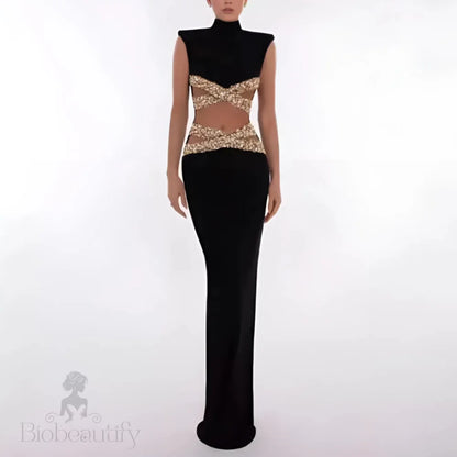 Crystal Glam Gown Black / S