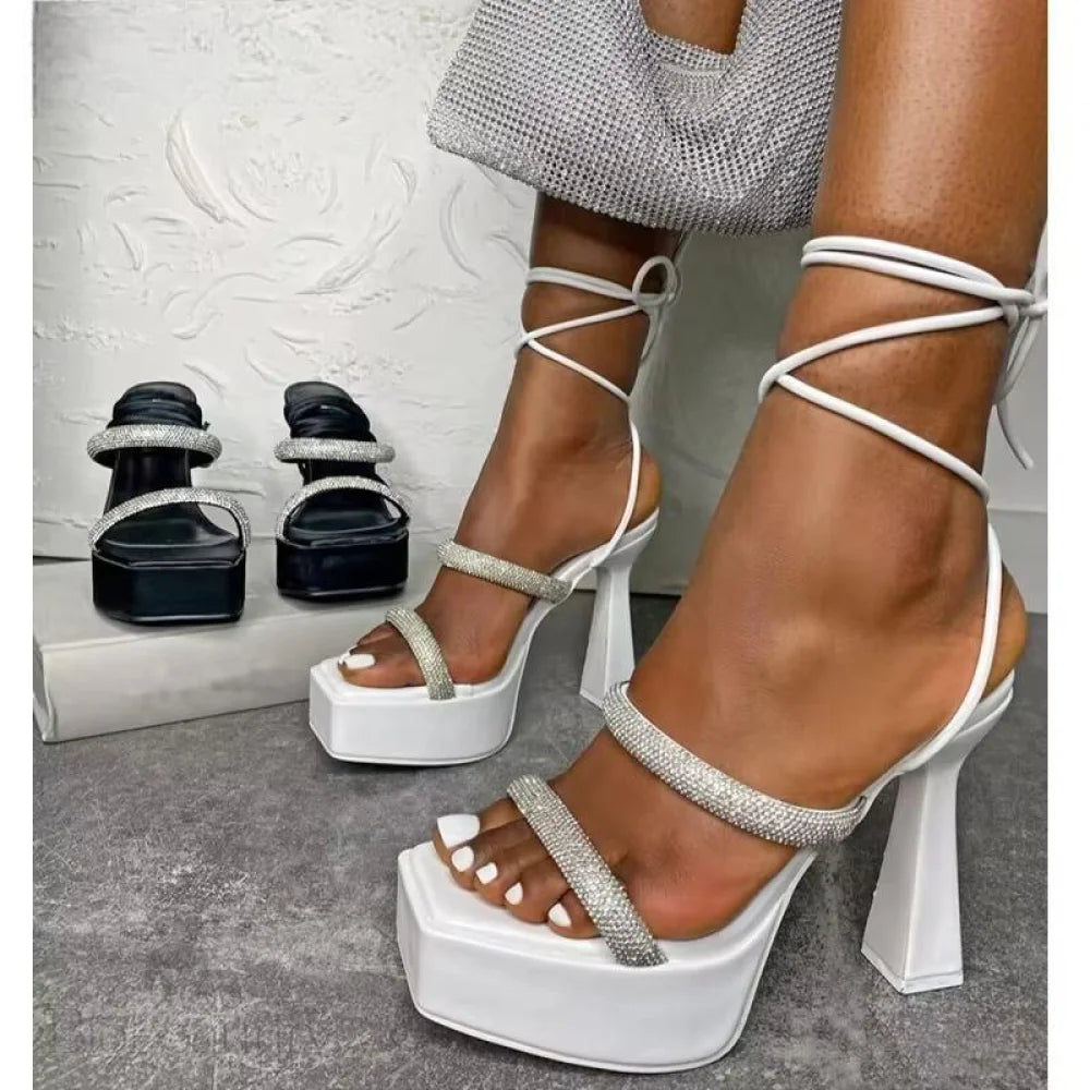 Crystal High Heels Sandals For Women