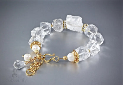 Crystal Quartz Bridal Bracelet Ice