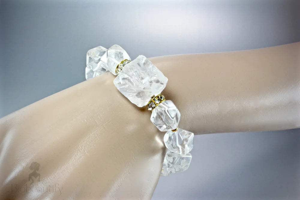 Crystal Quartz Bridal Bracelet Ice