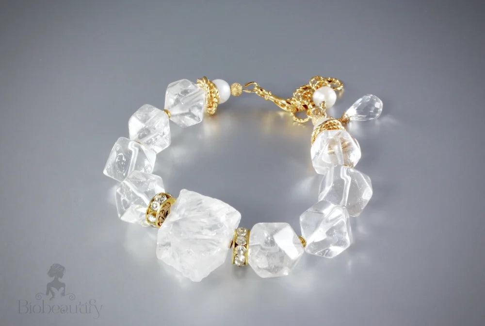 Crystal Quartz Bridal Bracelet Ice