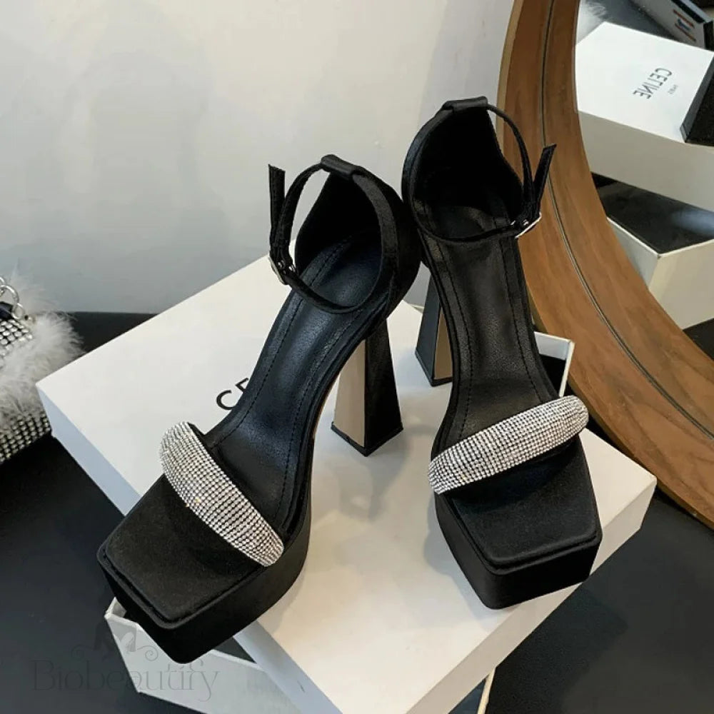 Crystal Summer Buckle Strap Open Toe Women Sandals