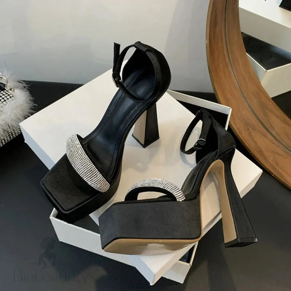 Crystal Summer Buckle Strap Open Toe Women Sandals