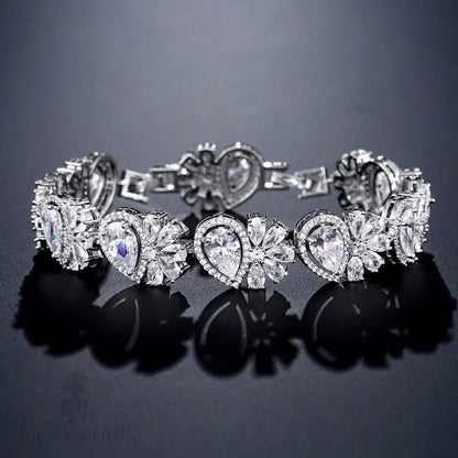 Wedding Jewelry - Cubic Zirconia Bridal Bracelet - Available in Rose Gold and Silver