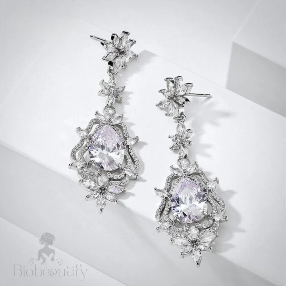 Wedding Jewelry - Cubic Zirconia Bridal Earrings - Available in Silver and Gold