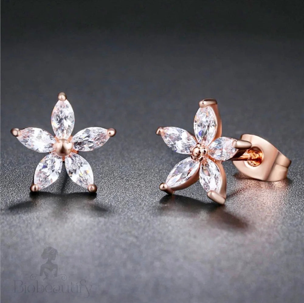 Wedding Jewelry - Cubic Zirconia Bridal Earrings - Available in Silver and Rose Gold