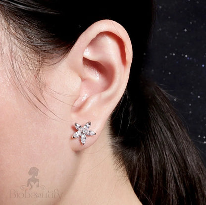 Cubic Zirconia Bridal Earrings Lisa Silver Rose Gold