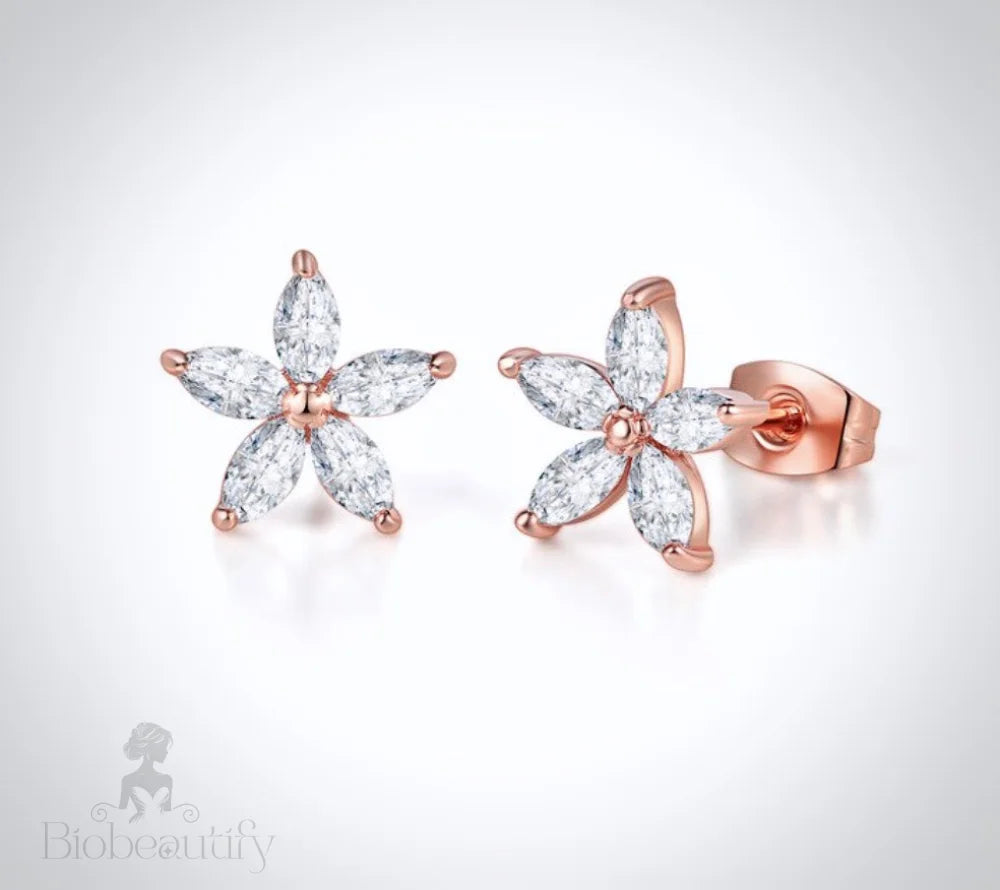 Cubic Zirconia Bridal Earrings Lisa Silver Rose Gold