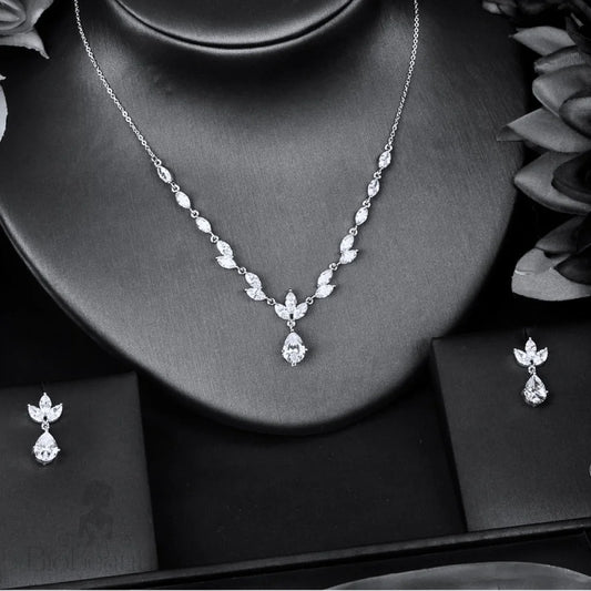 Wedding Jewelry - Cubic Zirconia Bridal Jewelry Set - Available Silver and Rose Gold