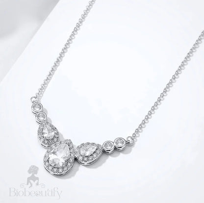 Wedding Jewelry - Cubic Zirconia Bridal Necklace - Available in Rose Gold and Silver