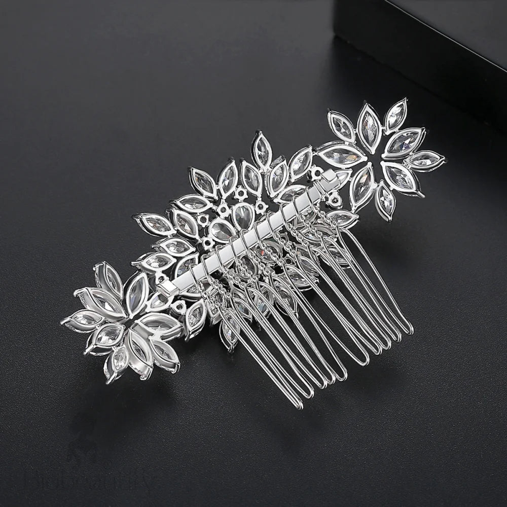 Cubic Zirconia Crystal Wedding Hair Comb By Fiona