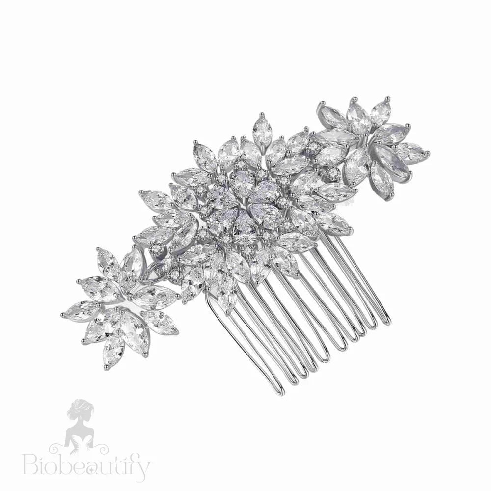 Cubic Zirconia Crystal Wedding Hair Comb By Fiona